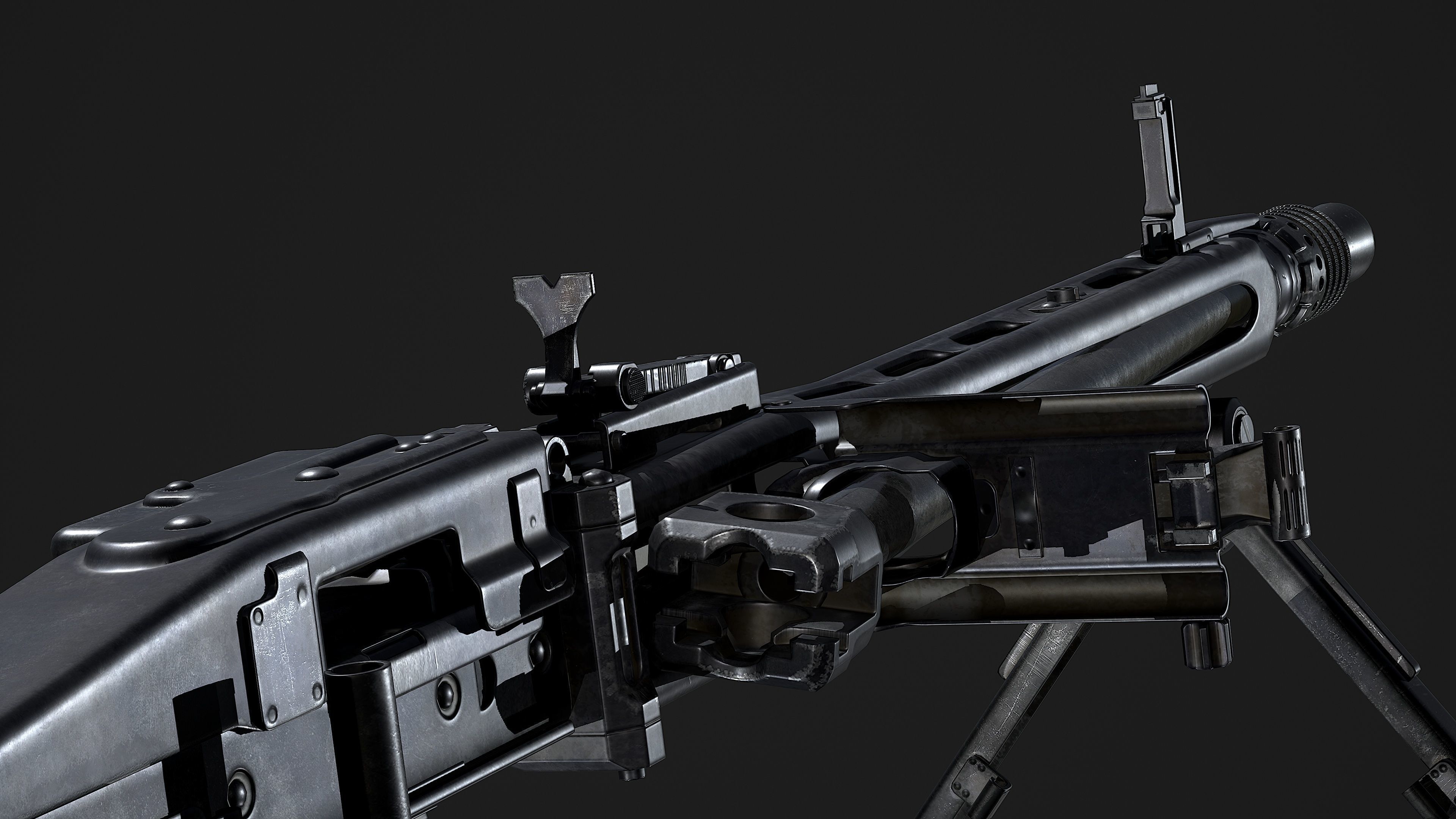 MG42 maschinengewehr 42 Low-poly 3D model_3