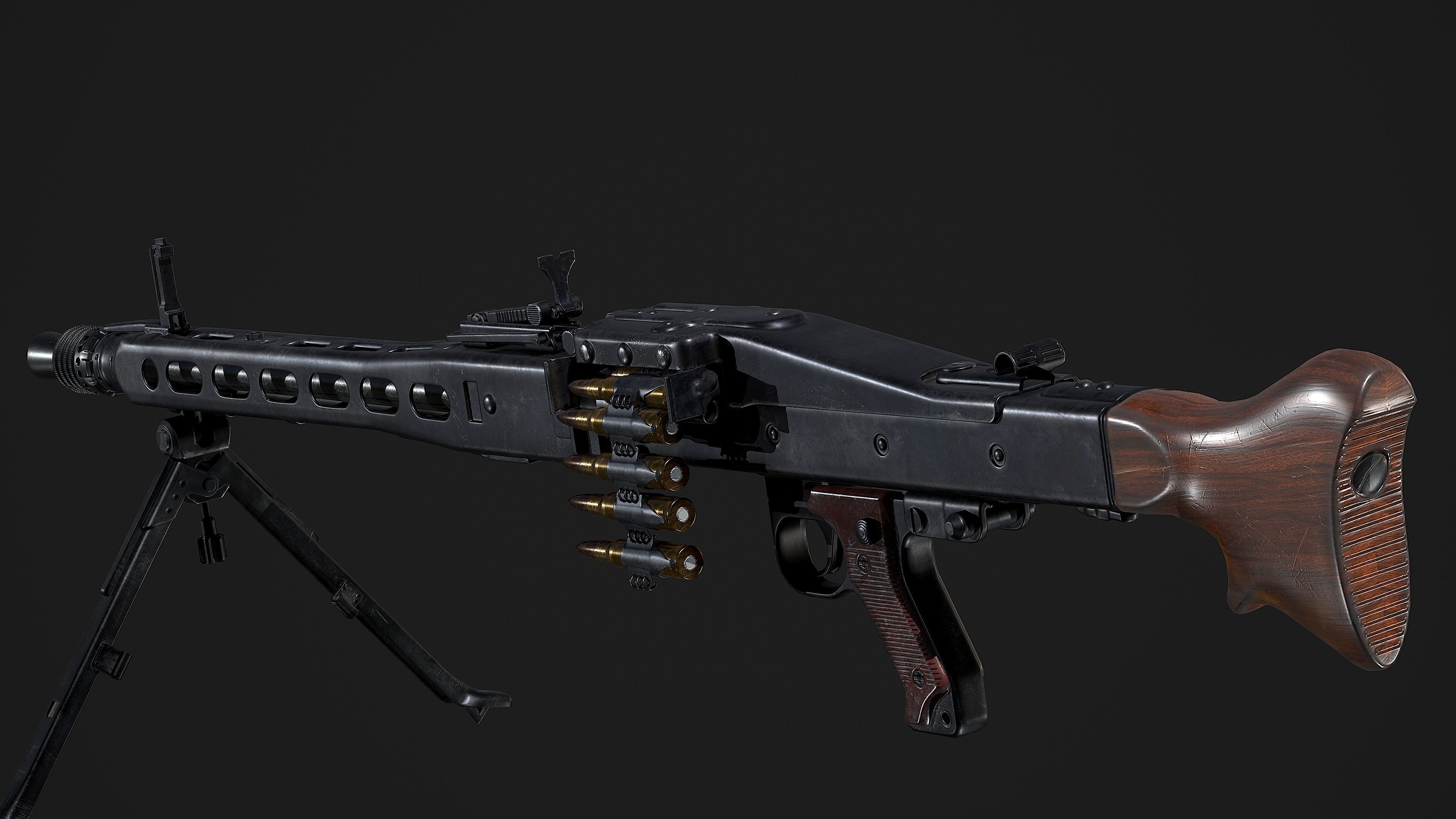 MG42 maschinengewehr 42 Low-poly 3D model_12