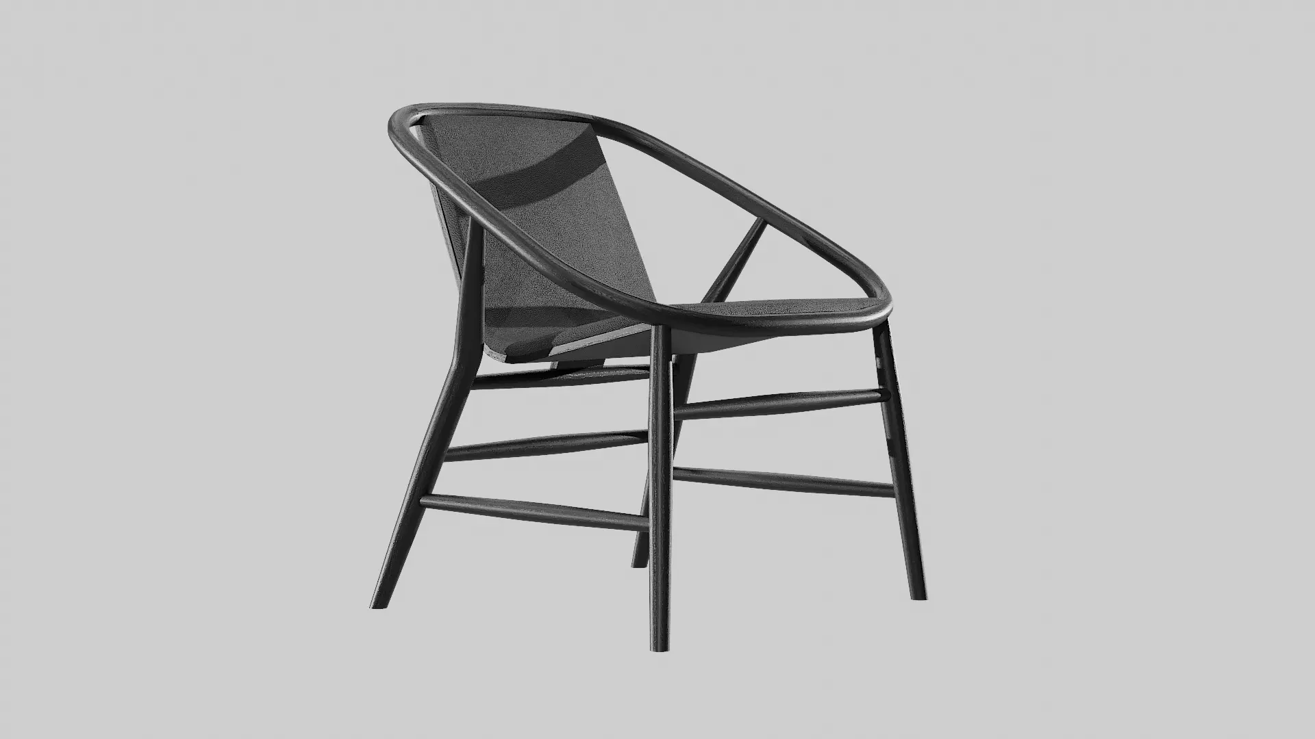 EVE Chair-Black Lacquered Low-poly 3D model