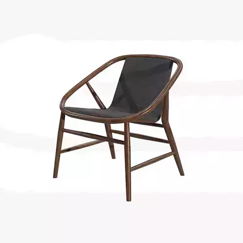 EVE Chair-walnut wood Low-poly 3D model