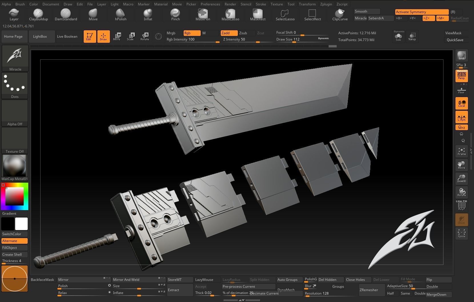 Buster Sword Life Size Scale  3D print model_1