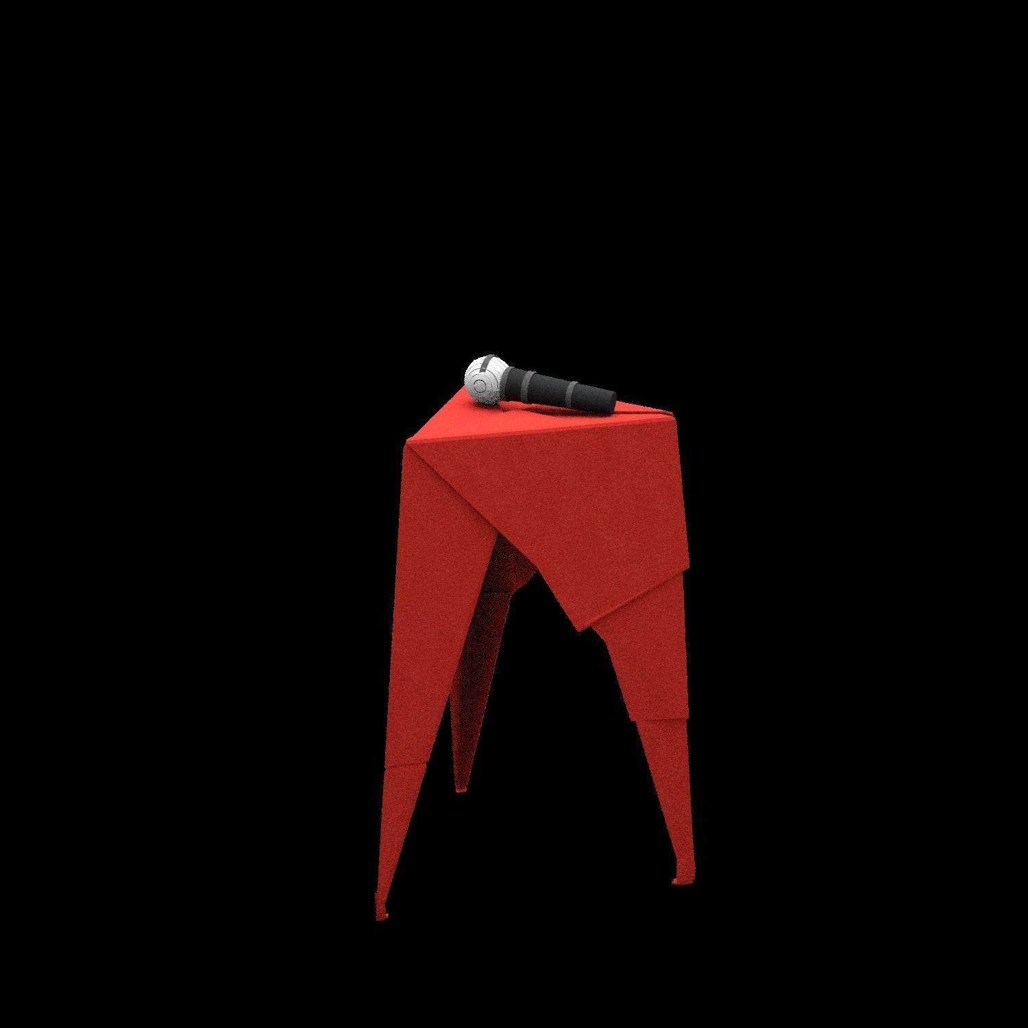 stool and microphone 3D model_3