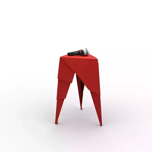stool and microphone 3D model