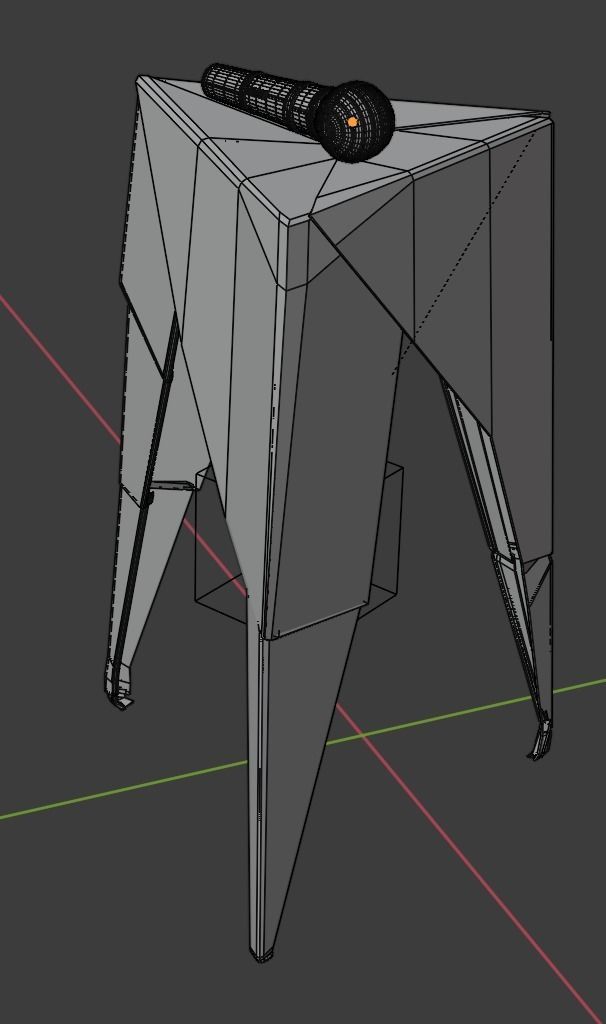 stool and microphone 3D model_7