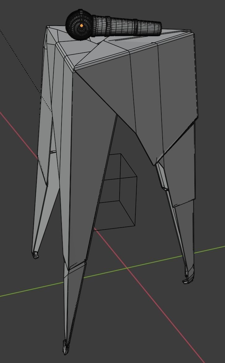 stool and microphone 3D model_8