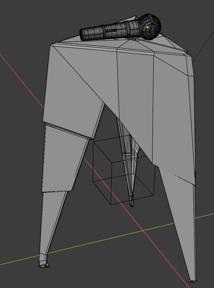 stool and microphone 3D model_6