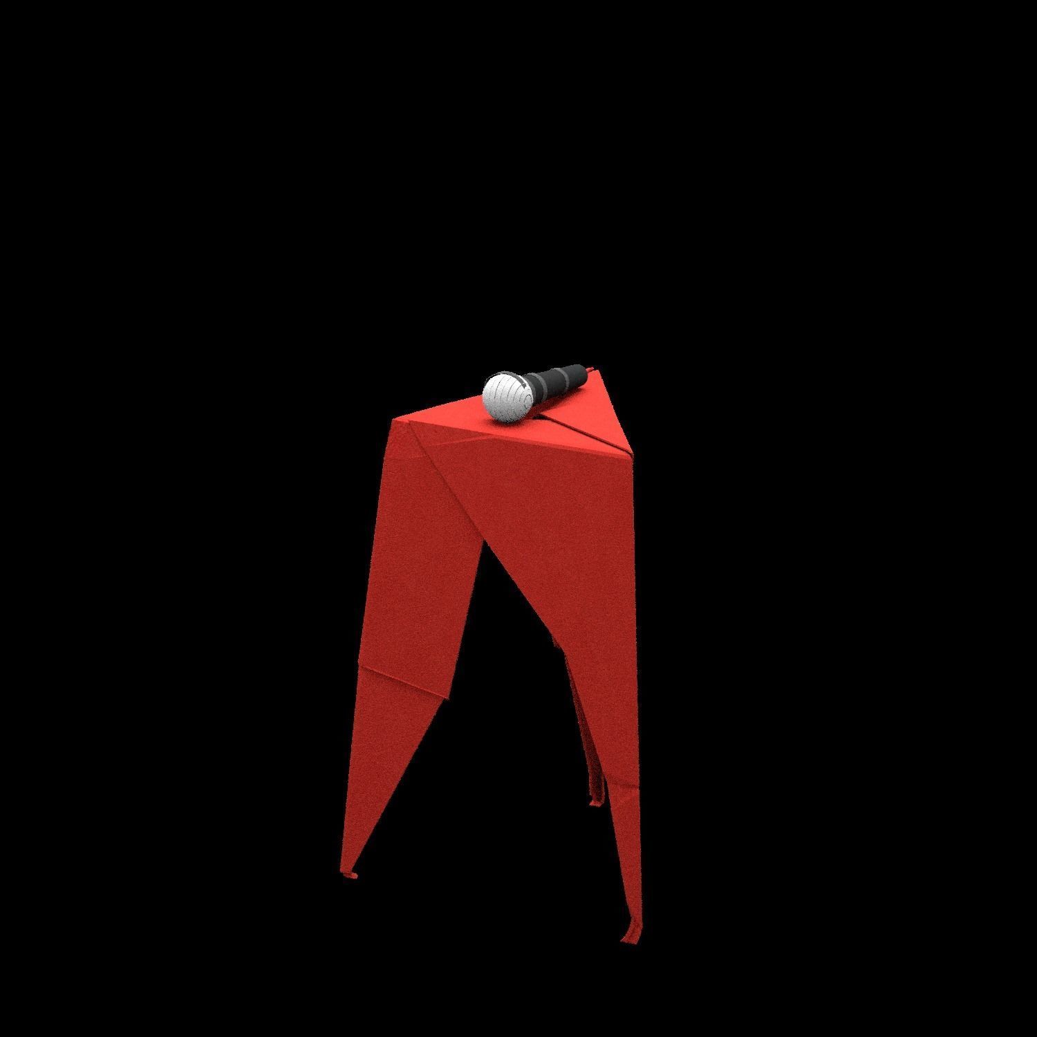 stool and microphone 3D model_4