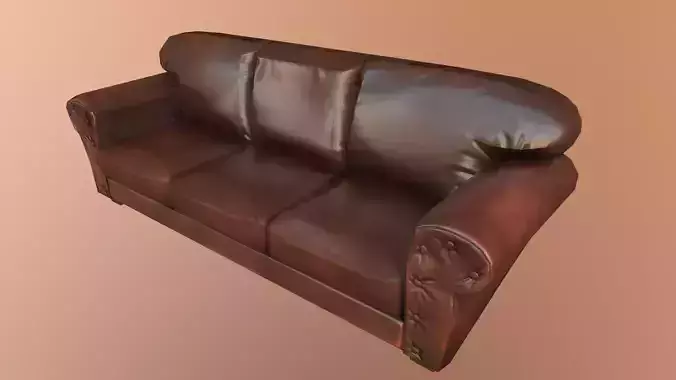 Sofa - Lowpoly Game Ready leather