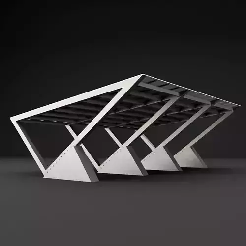 Modern metal carport 3 low-poly parking canopy shelter