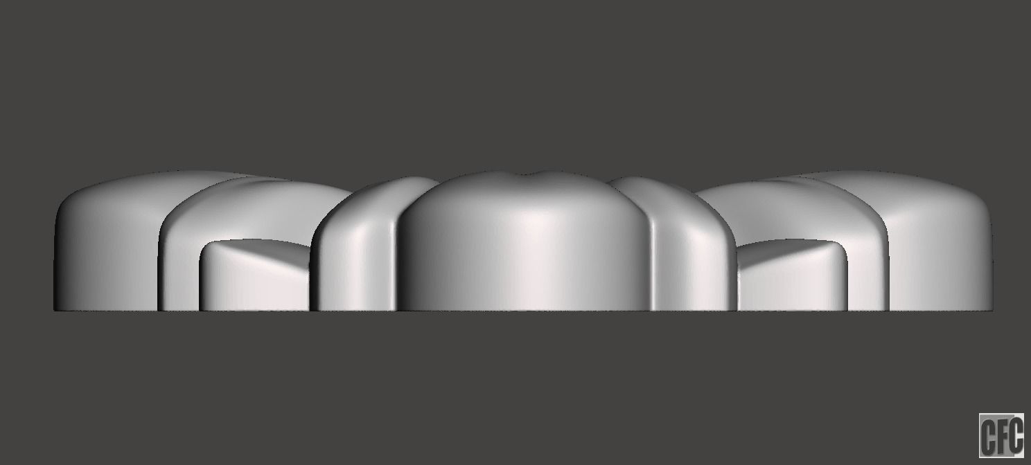 WoodCarving floral detail - 3d model for CNC - FlowerCFC14 3D print model_4