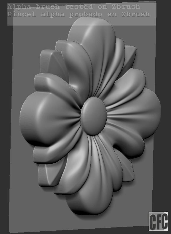 WoodCarving floral detail - 3d model for CNC - FlowerCFC14 3D print model_16