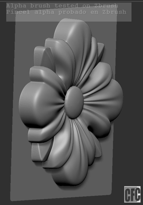 WoodCarving floral detail - 3d model for CNC - FlowerCFC14 3D print model_15