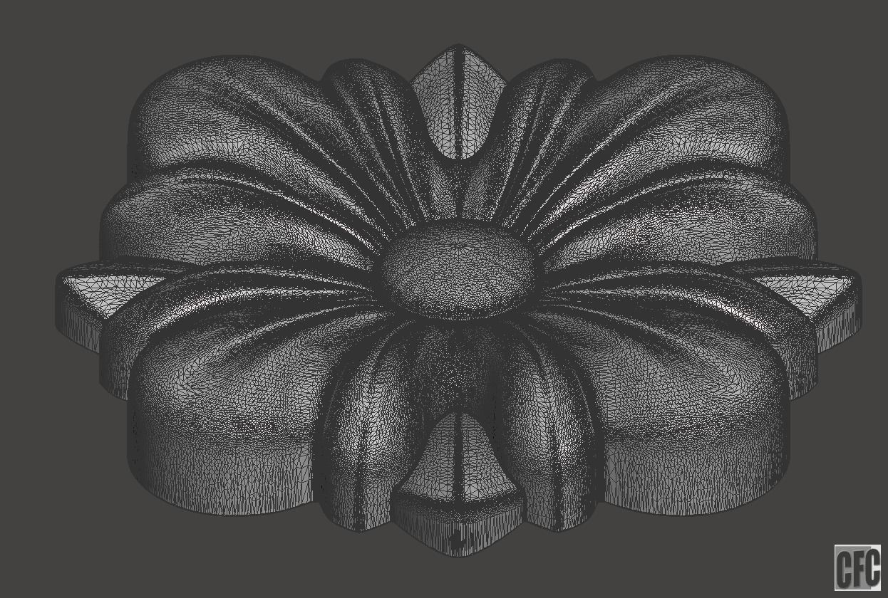 WoodCarving floral detail - 3d model for CNC - FlowerCFC14 3D print model_8