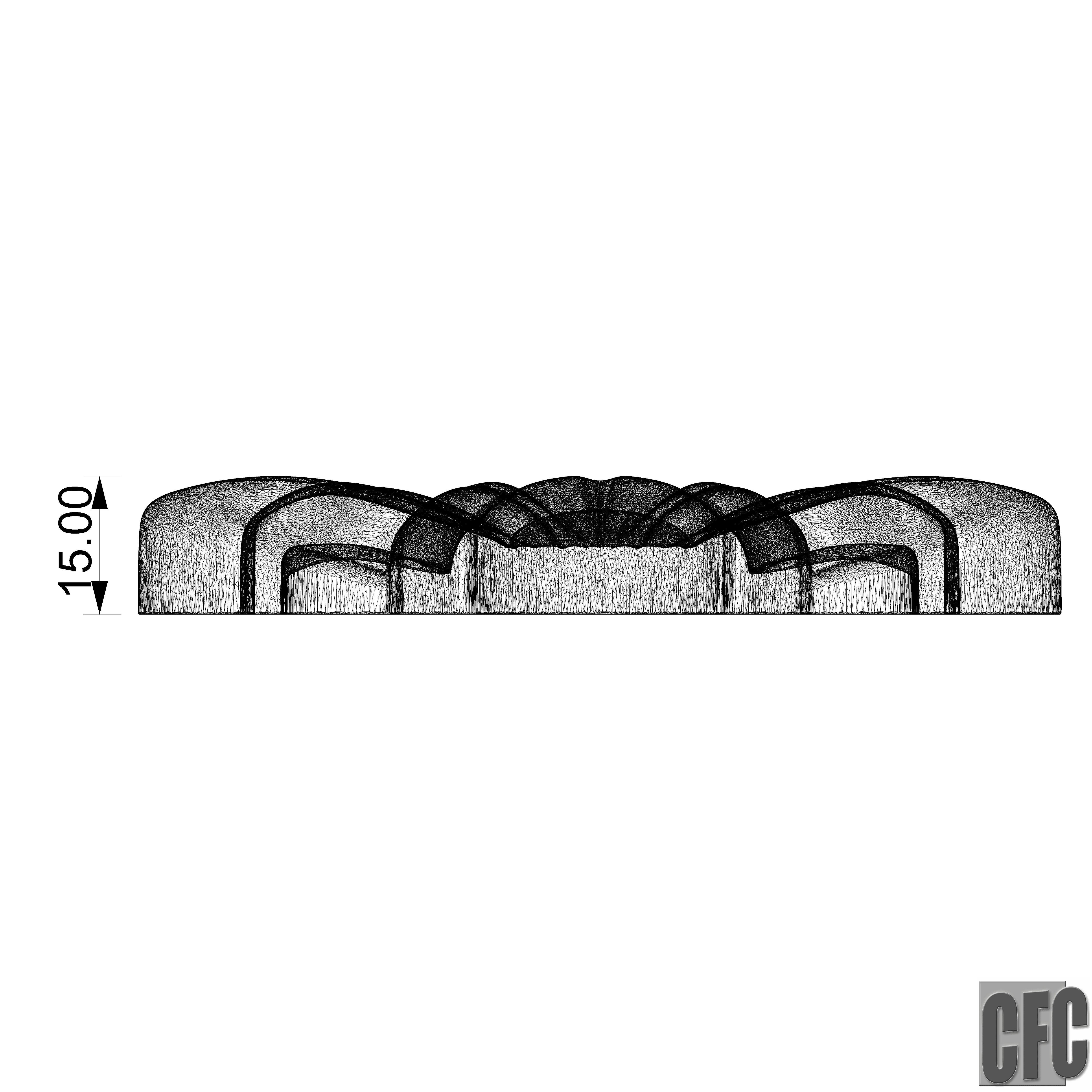 WoodCarving floral detail - 3d model for CNC - FlowerCFC14 3D print model_19