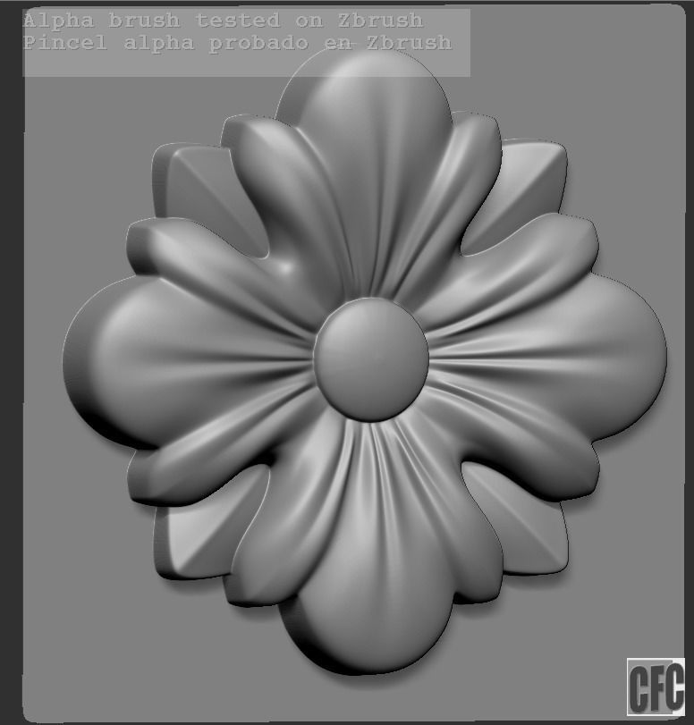 WoodCarving floral detail - 3d model for CNC - FlowerCFC14 3D print model_14