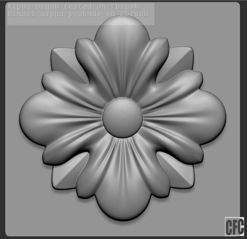 WoodCarving floral detail - 3d model for CNC - FlowerCFC14 3D print model_13