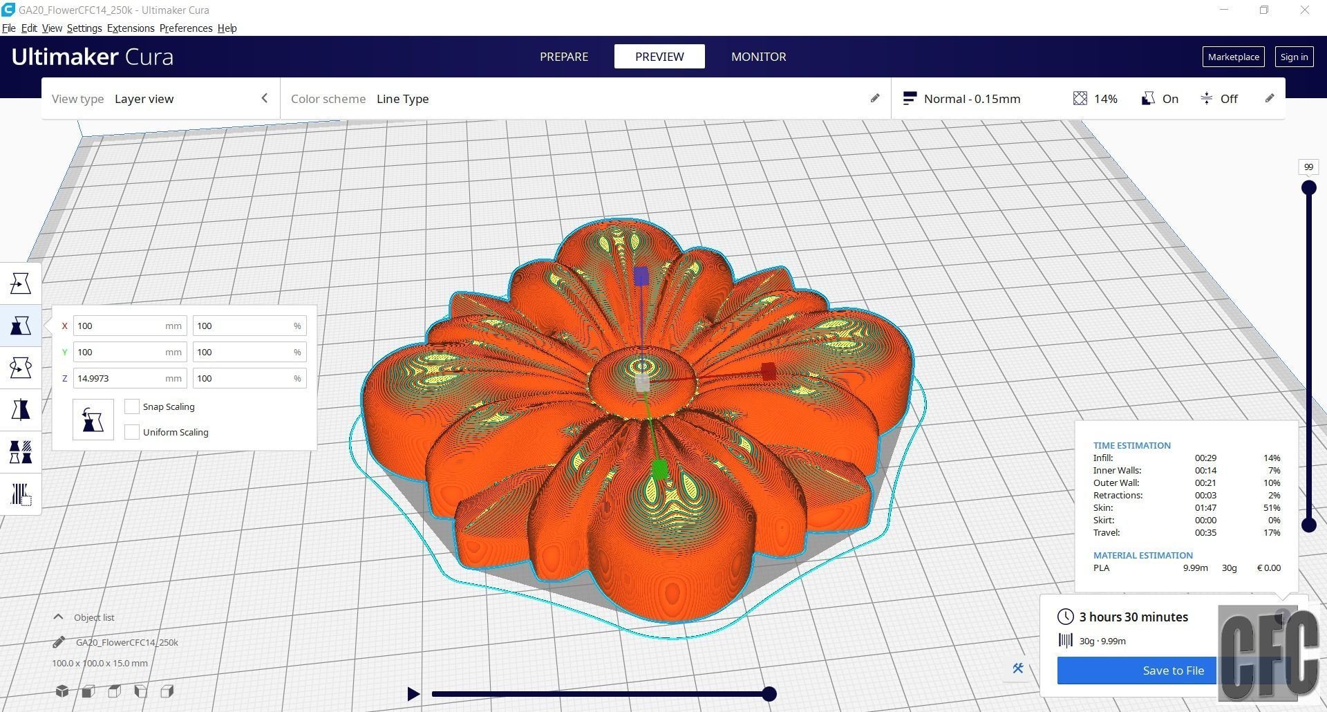 WoodCarving floral detail - 3d model for CNC - FlowerCFC14 3D print model_21