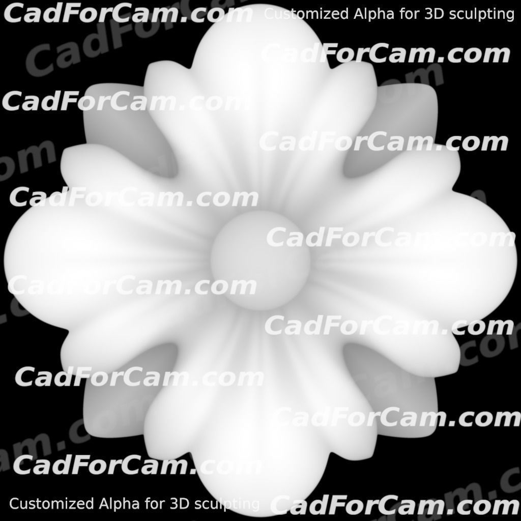 WoodCarving floral detail - 3d model for CNC - FlowerCFC14 3D print model_12