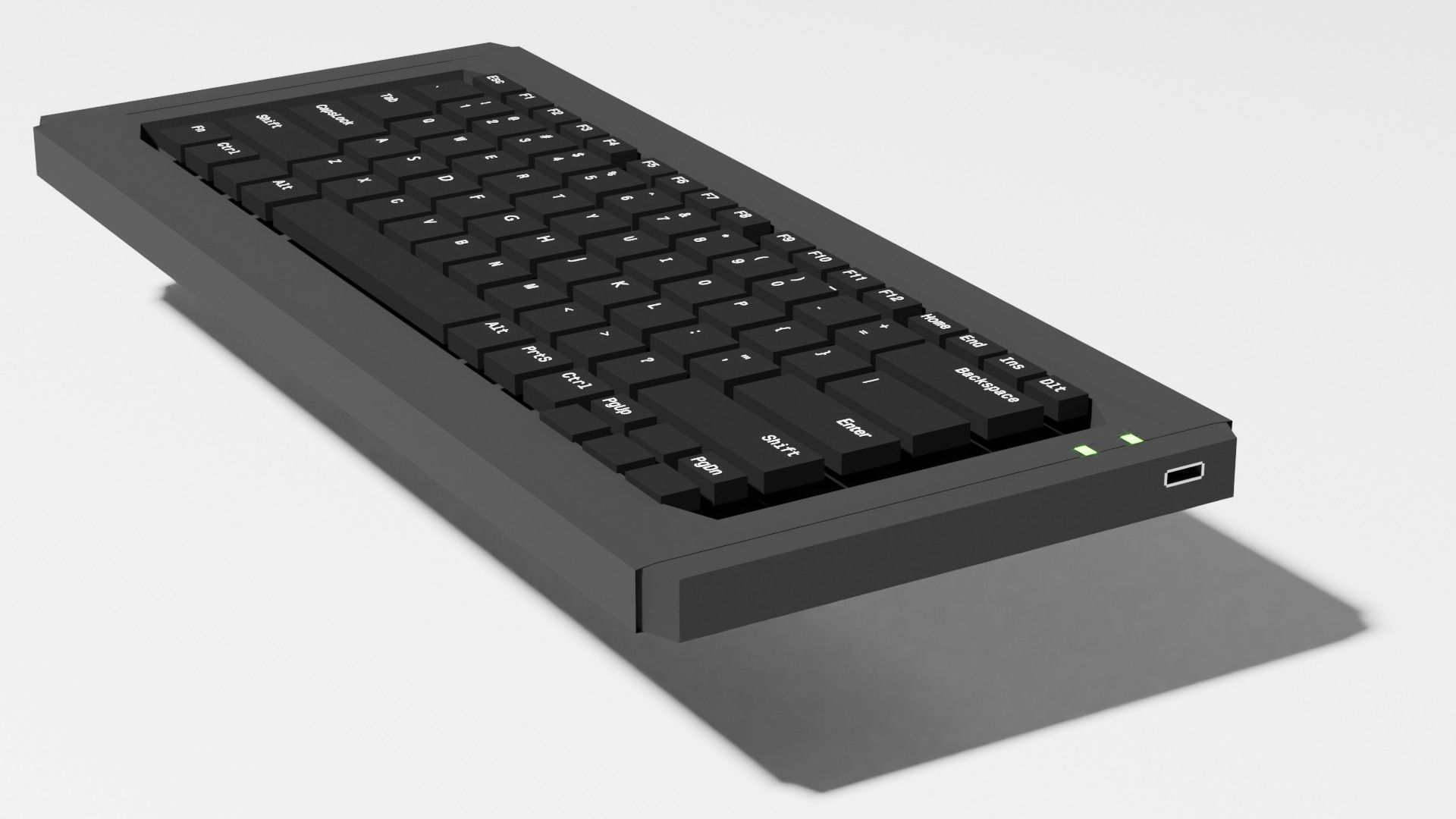 Curved and Flat Monitors with Monitor Arm and Keyboard in Office 3D model_1