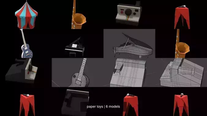 paper toys 3D Model Collection