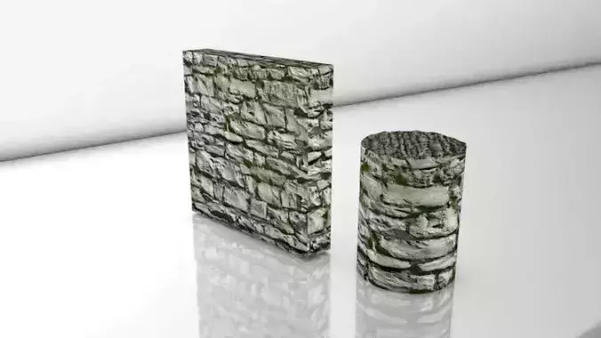 Realistic  Seamless PBR Mossy Stone Wall 008
