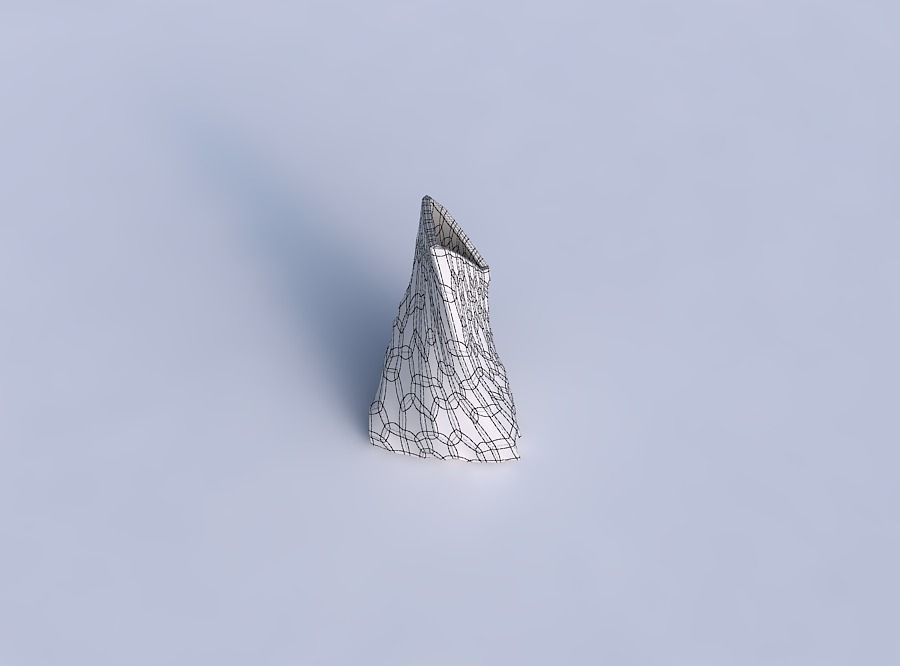 Vase twist grounded tipping triangle with fine organic cells 3D print model_6