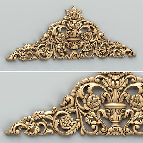 Carved decor horizontal 034 3D model