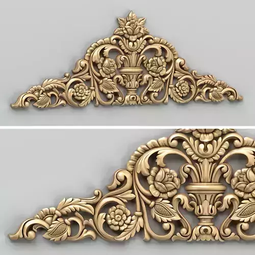 Carved decor horizontal 034 3D model