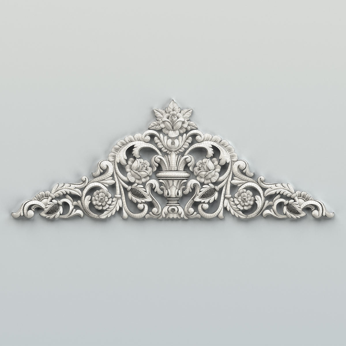 Carved decor horizontal 034 3D model_6