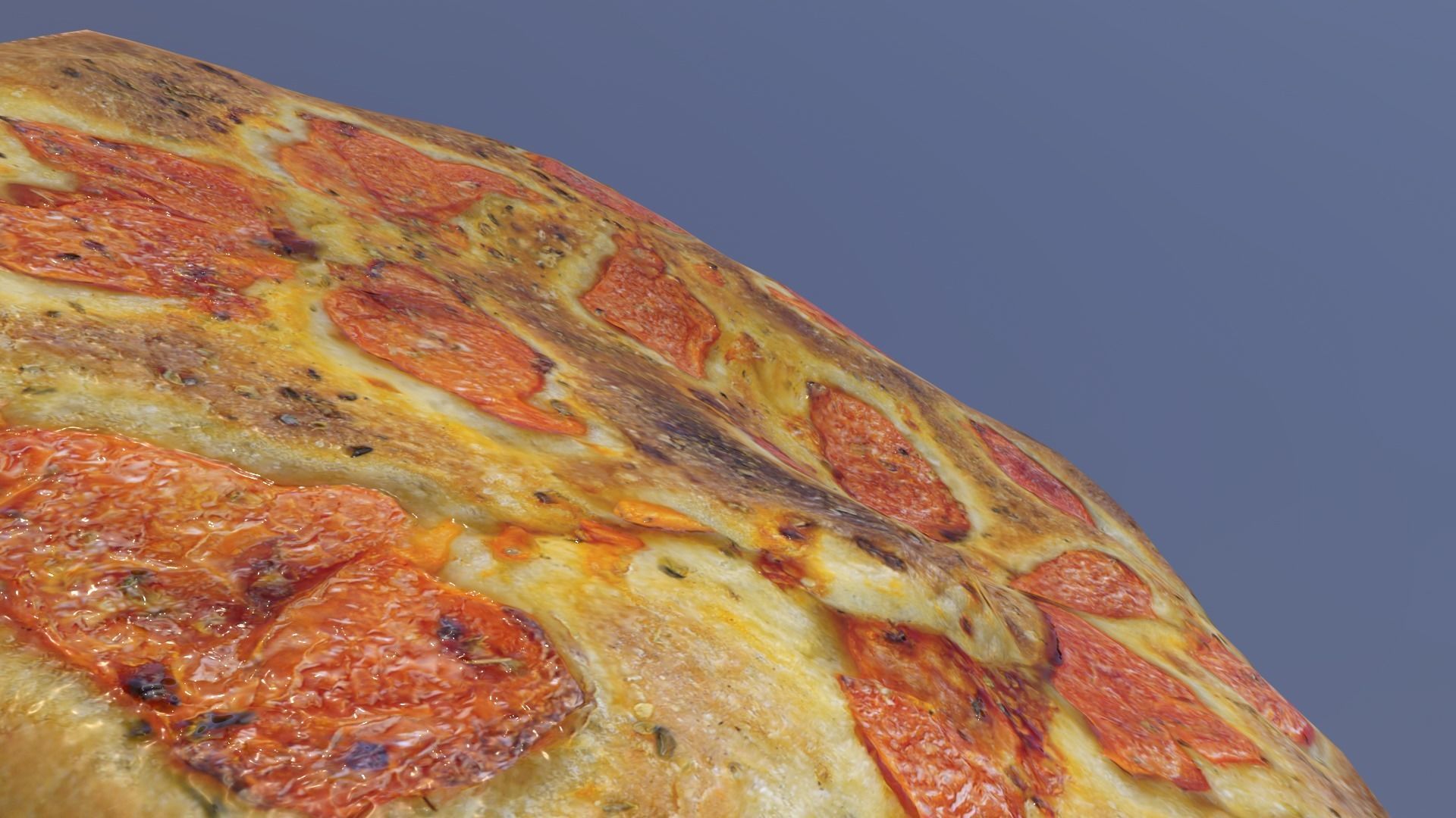 Focaccia bread Low-poly 3D model_5