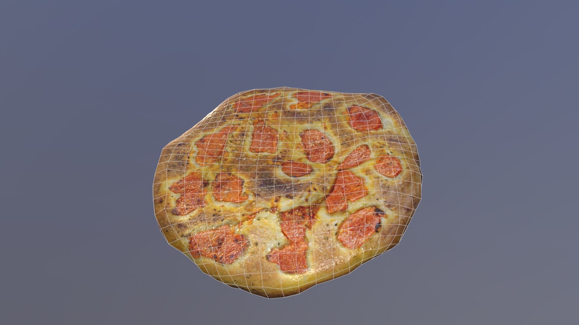 Focaccia bread Low-poly 3D model_3