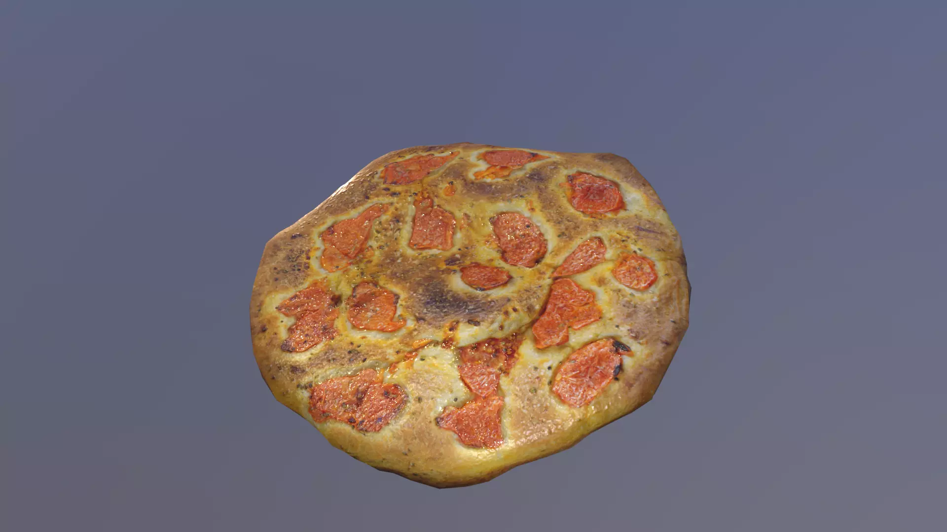 Focaccia bread Low-poly 3D model_0