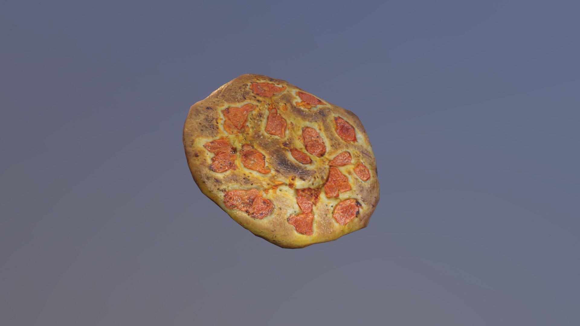 Focaccia bread Low-poly 3D model_2