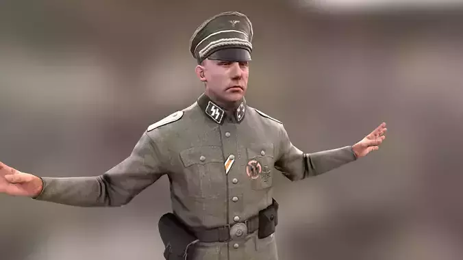 German Officer - Lowpoly Game Ready