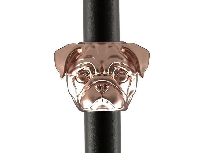 Pug dog BEAD  BRACELET charm 3D print model 3D print model