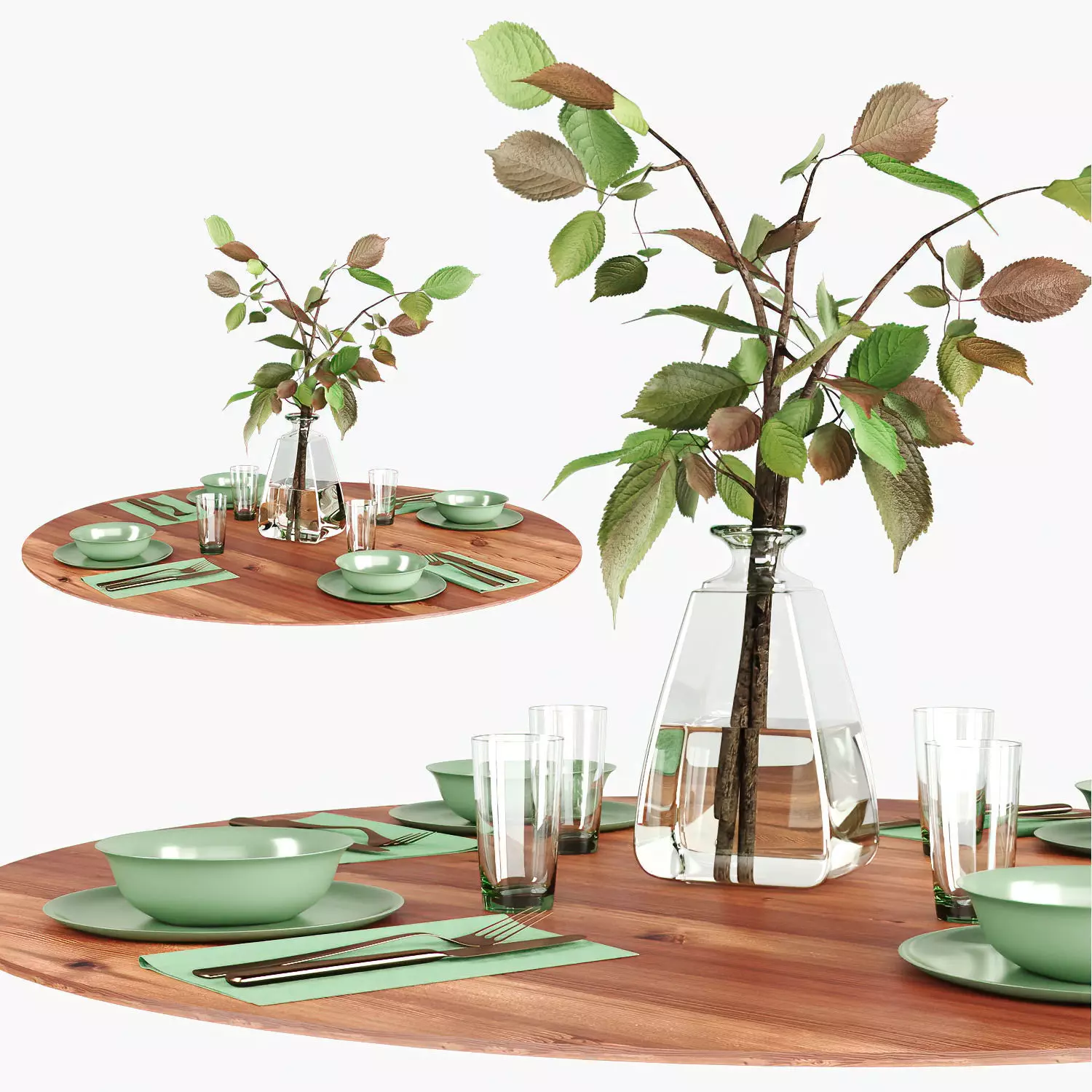 Table setting with the branch  3D model_0