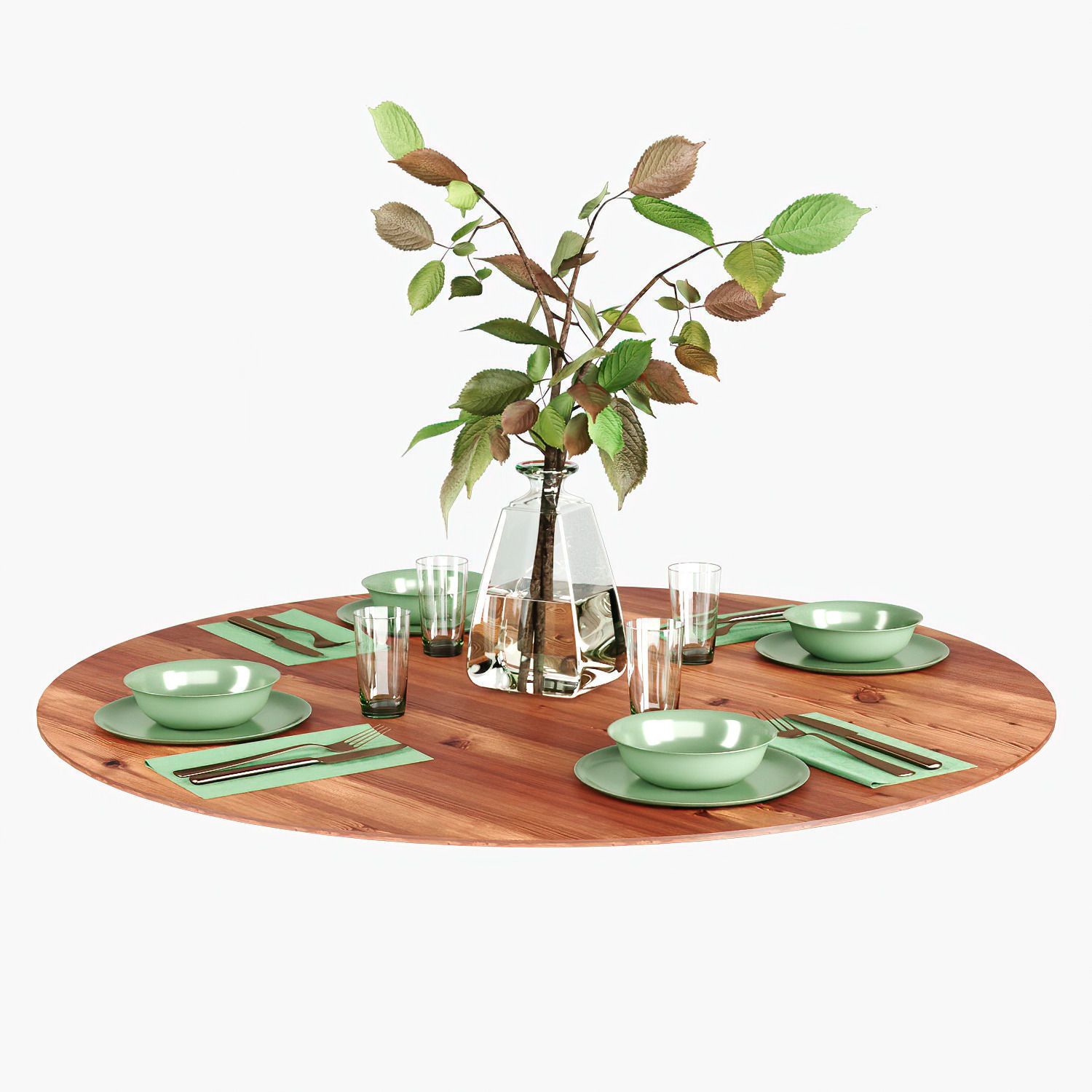 Table setting with the branch  3D model_1