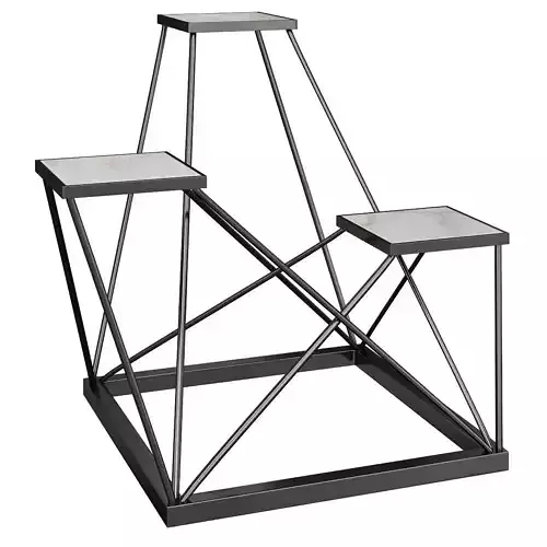 TRIO BLACK AND WHITE ENSEMBLE PEDESTAL 3d mode Low-poly 3D model