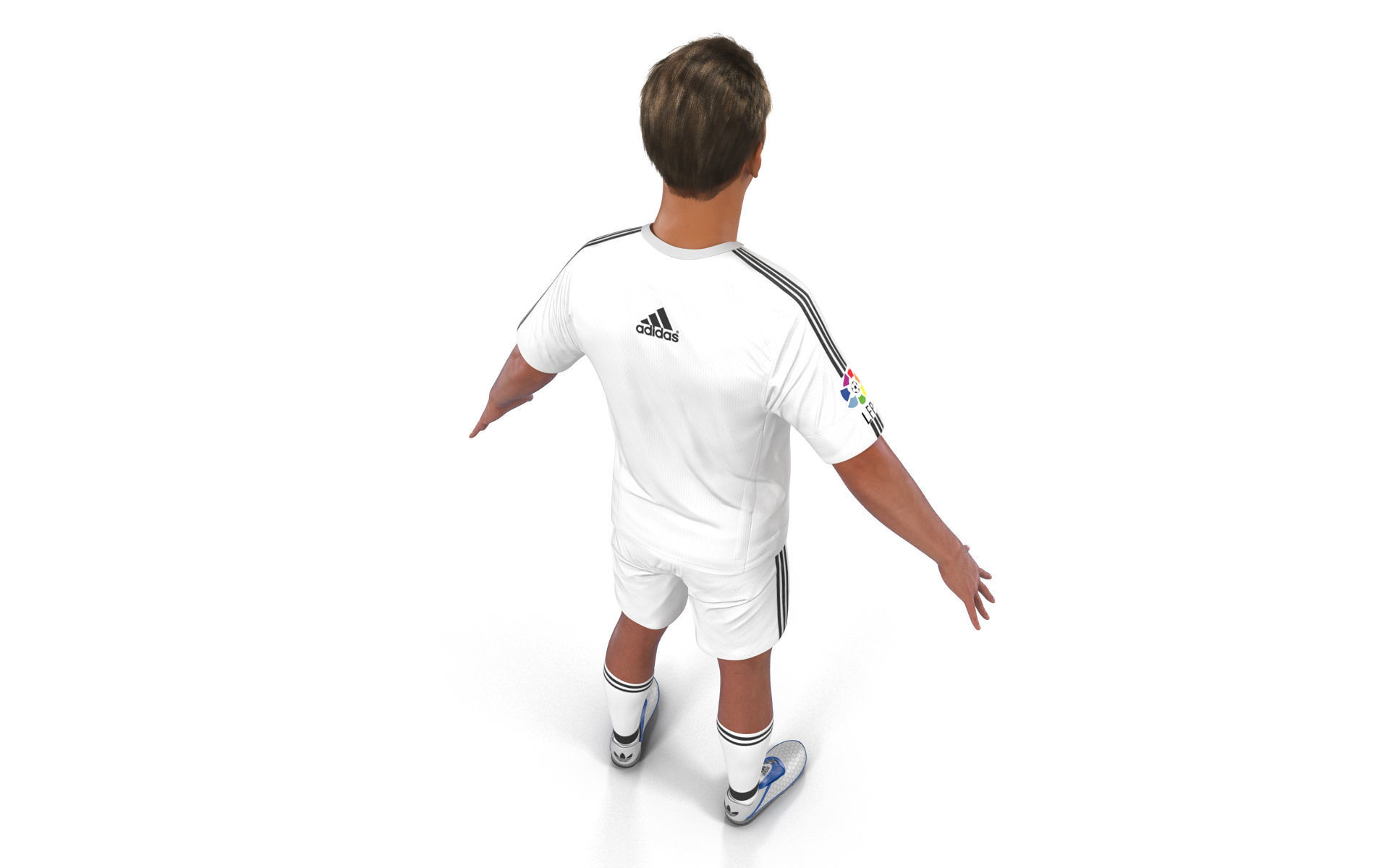 Soccer Player Real Madrid with Hair 3D model_9