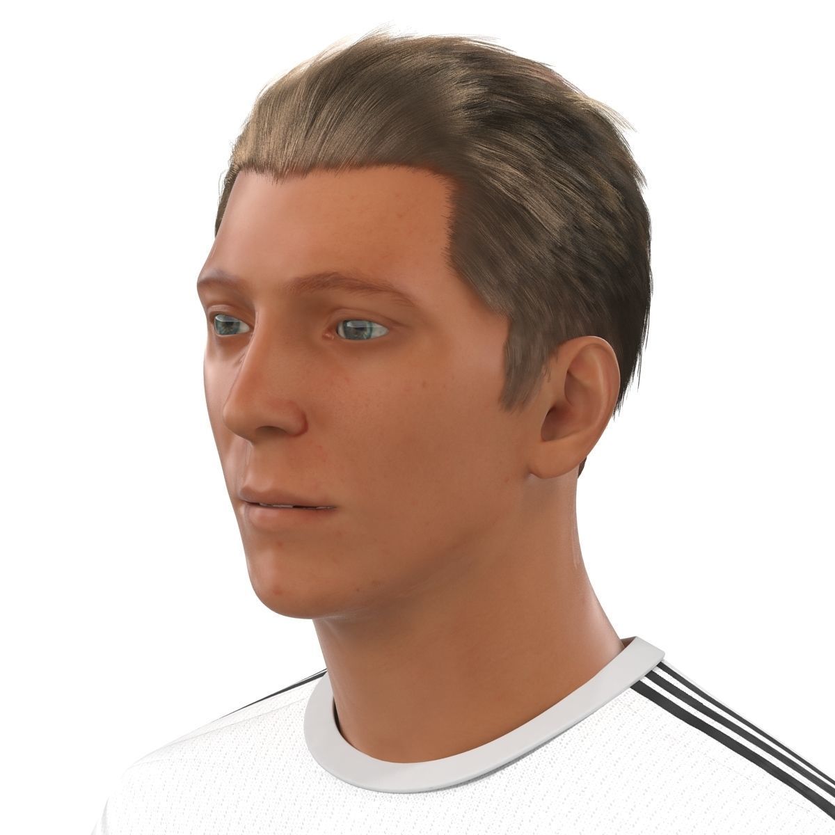 Soccer Player Real Madrid with Hair 3D model_20
