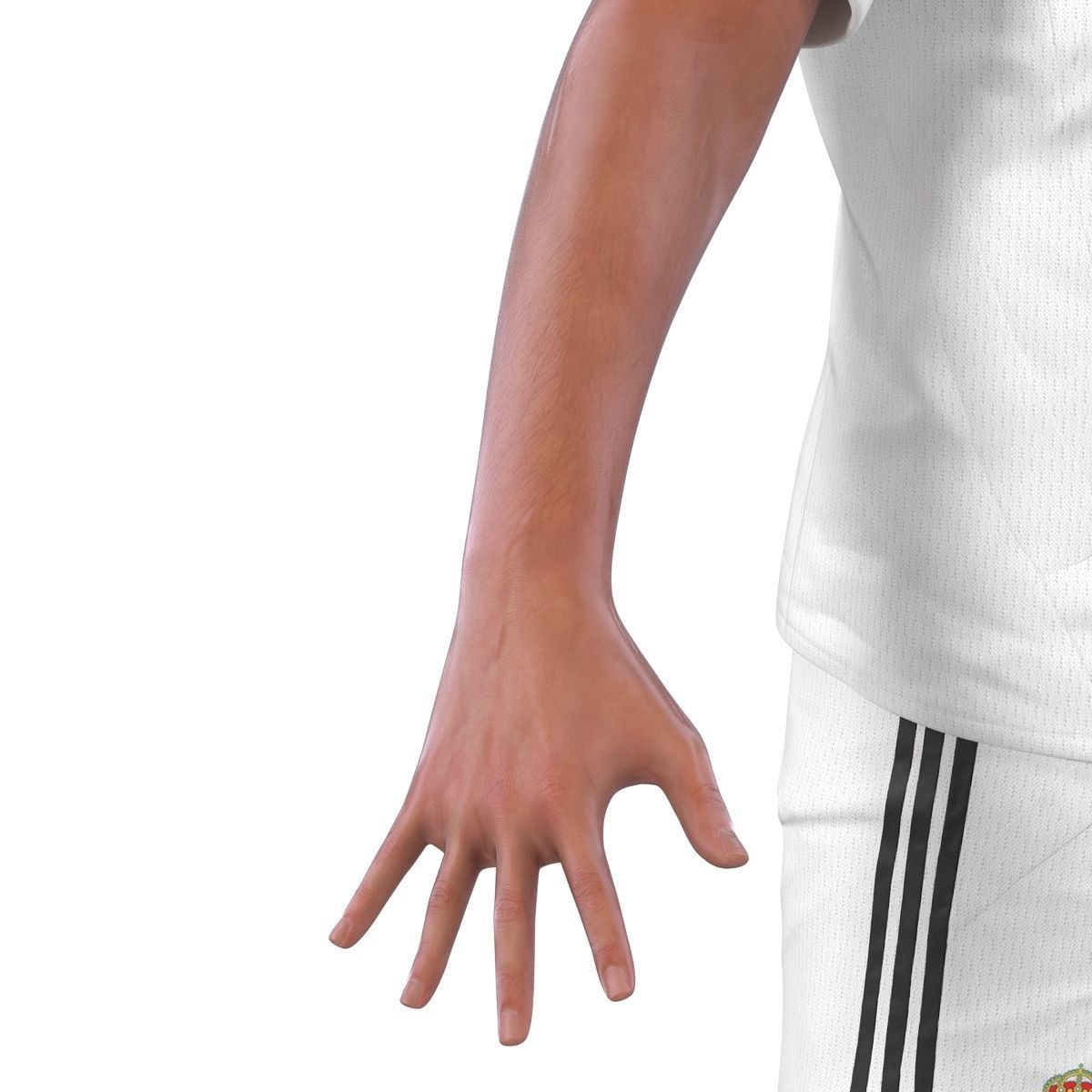 Soccer Player Real Madrid with Hair 3D model_22