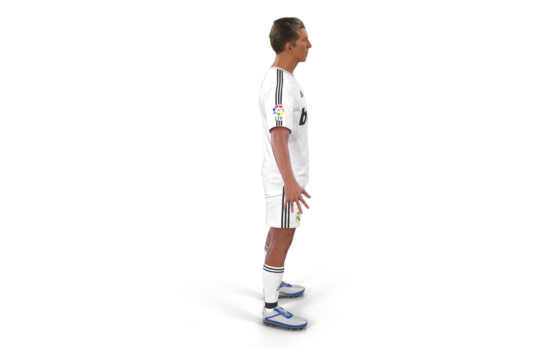 Soccer Player Real Madrid with Hair 3D model_2