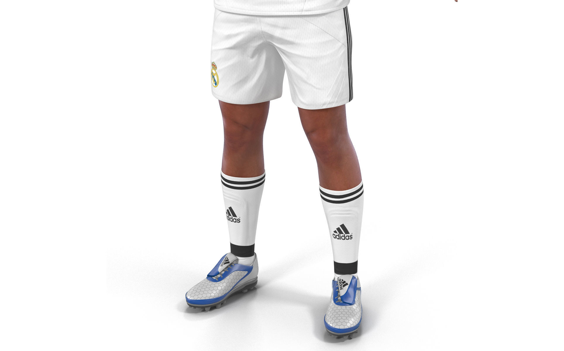 Soccer Player Real Madrid with Hair 3D model_17