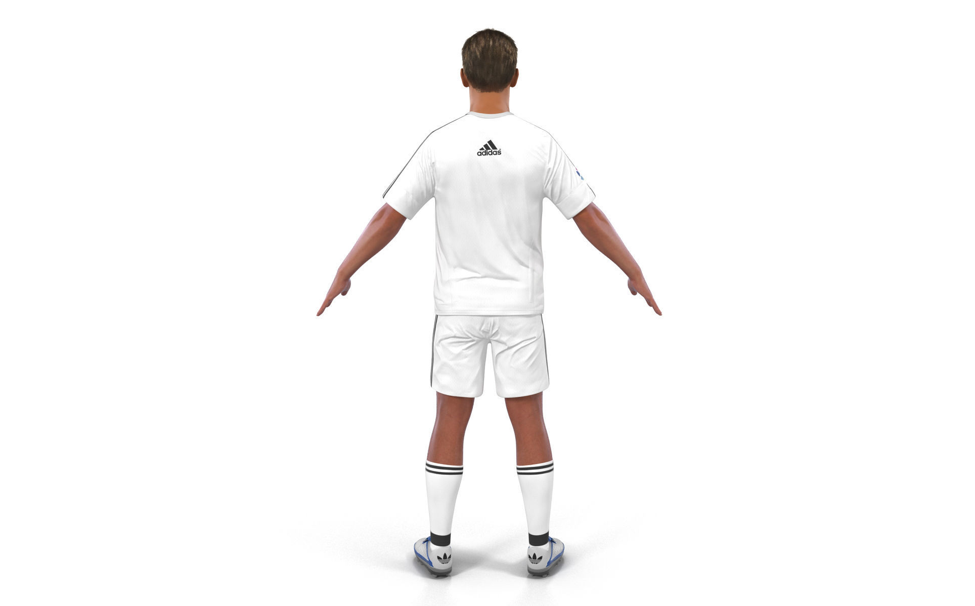 Soccer Player Real Madrid with Hair 3D model_4