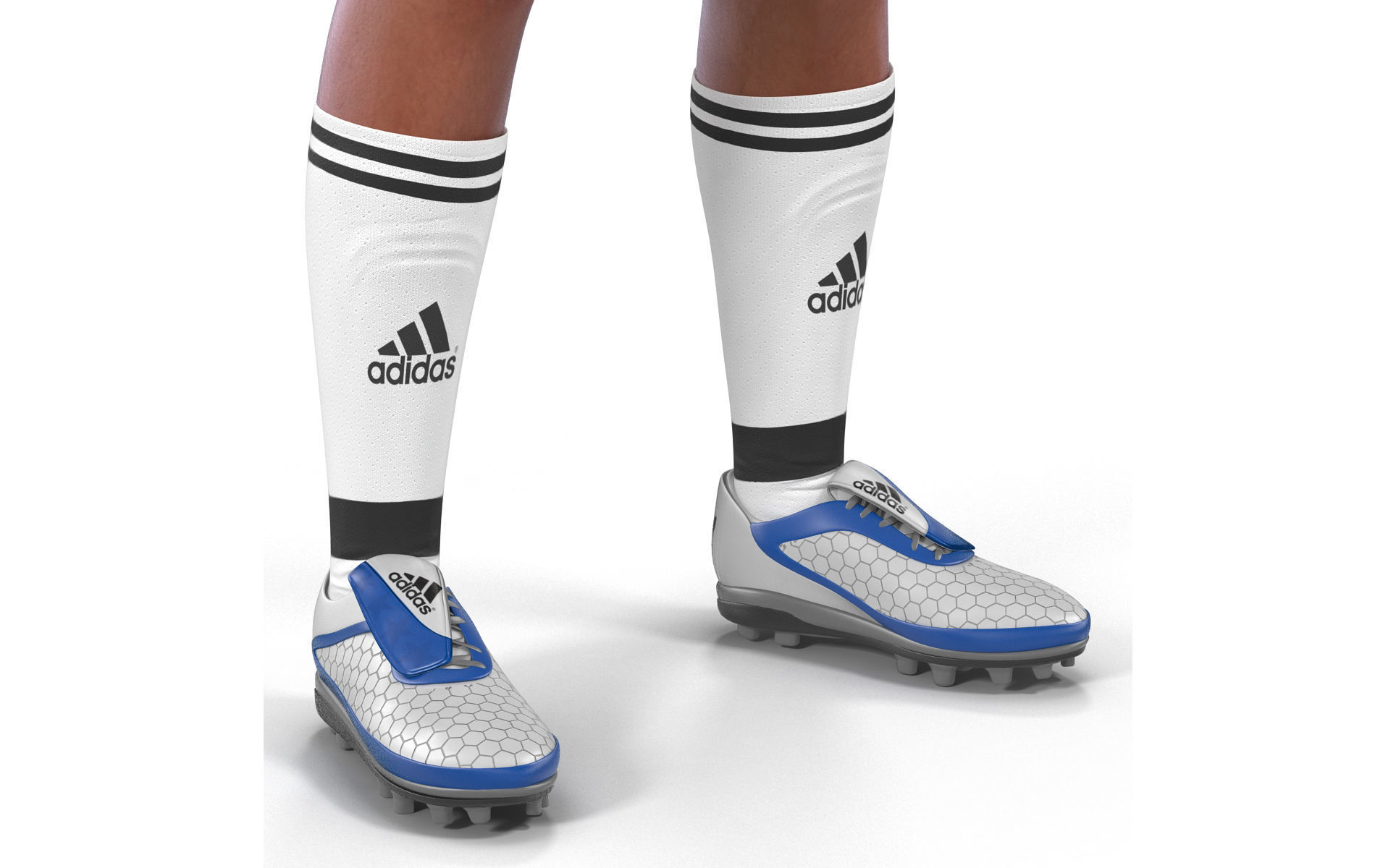 Soccer Player Real Madrid with Hair 3D model_23