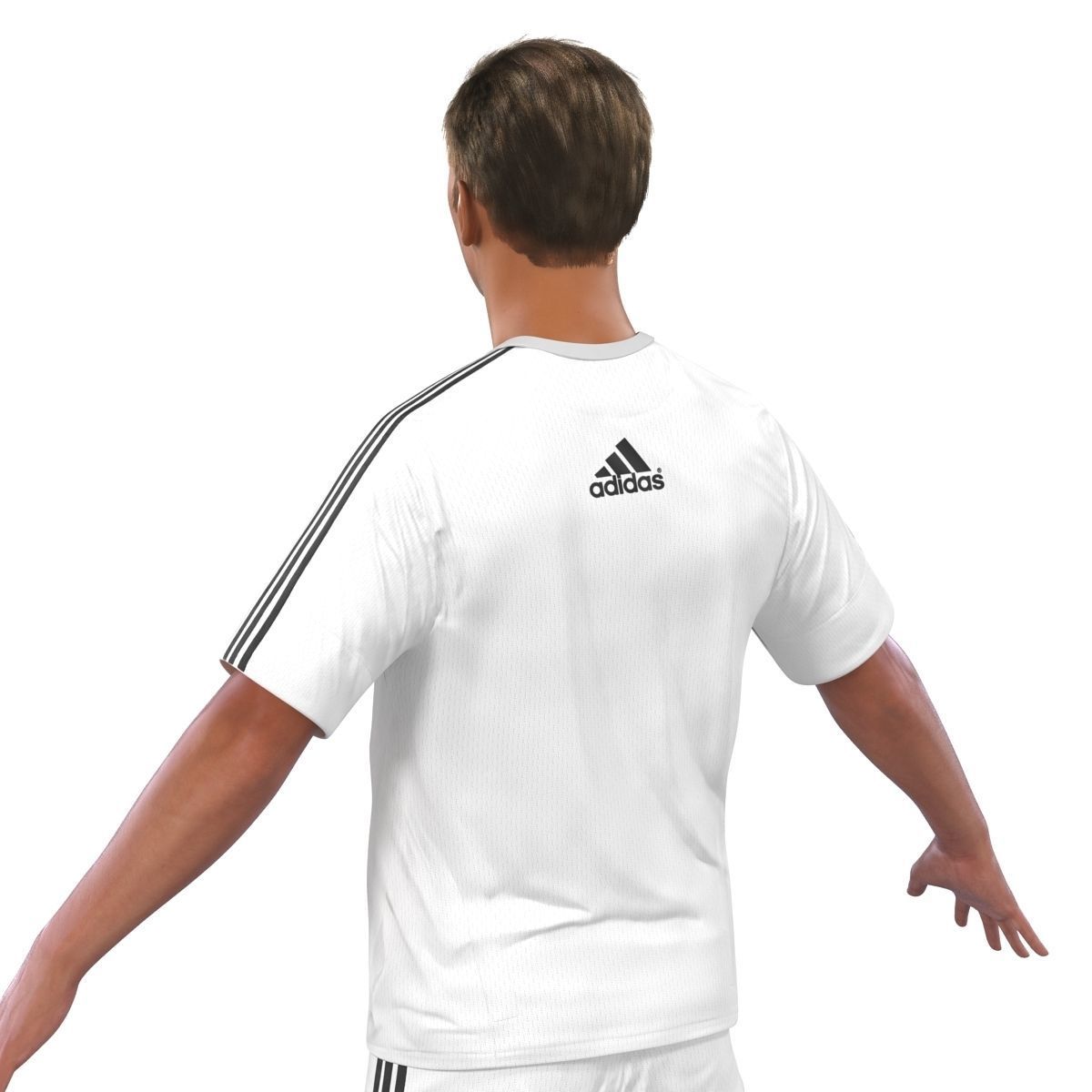 Soccer Player Real Madrid with Hair 3D model_12