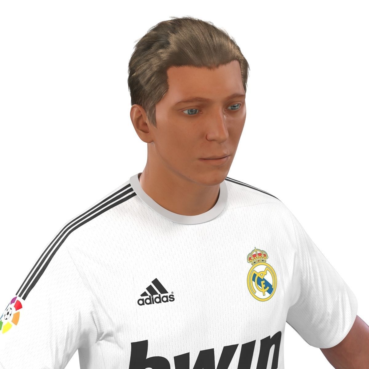 Soccer Player Real Madrid with Hair 3D model_19