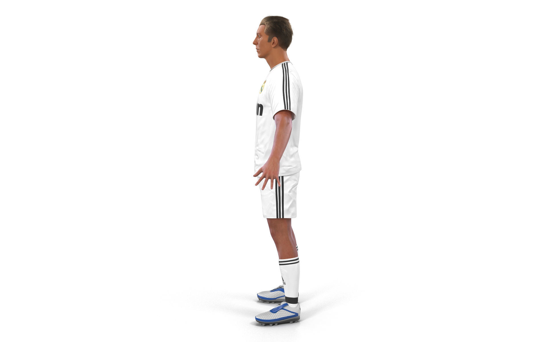 Soccer Player Real Madrid with Hair 3D model_6