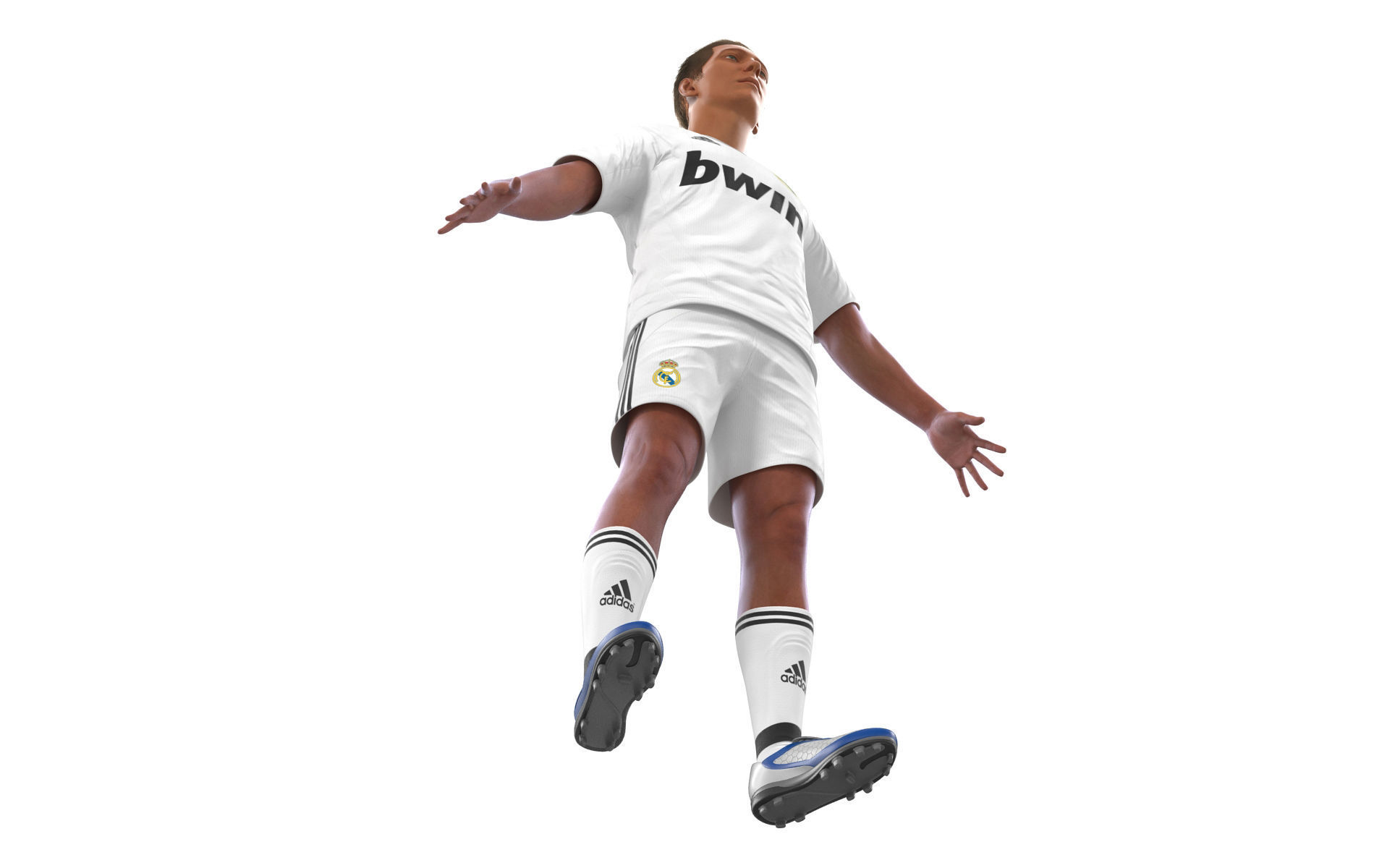 Soccer Player Real Madrid with Hair 3D model_8