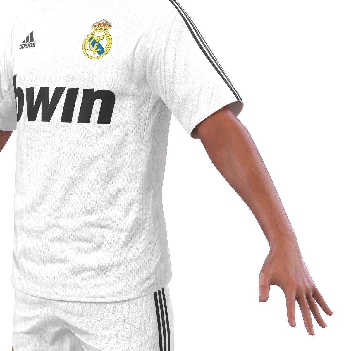 Soccer Player Real Madrid with Hair 3D model_15
